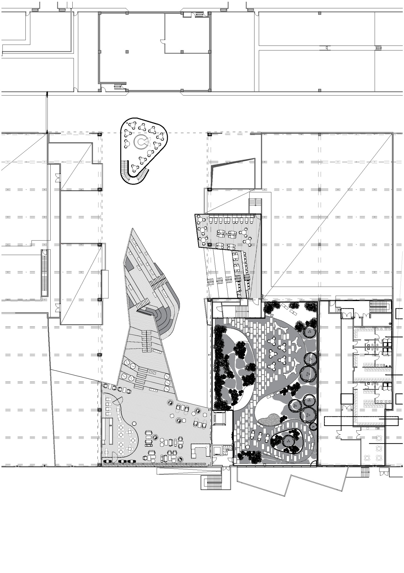 pôdorys a návrh architektonickej úpravy úžitkovej plochy obchodného centra