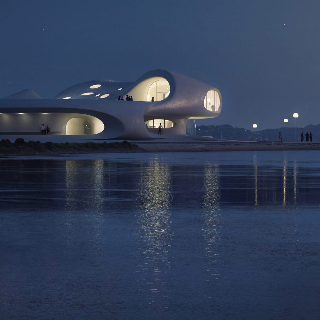 Wormhole Library overlooking the South China Sea 